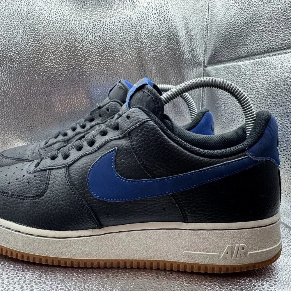 Size - 11 Nike Air Force 1 Black Royal‎ Blue Mens Athletic Sneakers CI0057-001